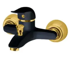 شیر حمام صدف مشکی طلایی