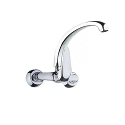 ست 4 تیکه شیرآلات اهرمی دیواری مدل صدف کروم