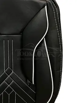 روکش صندلی طرح سناتور ال 90 چرم مشکی دوخت سفید