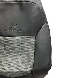 روکش صندلی هیوندا اکسنت بغل چرم خارجی وسط پارچه اسپایس تنفسی مشکی طوسی