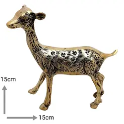 مجسمه آهو ماده برنجی وبرنزی دو طرفه