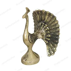 مجسمه طاووس برنجی برنزی دم چتری دو طرفه