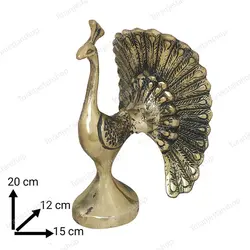 مجسمه طاووس برنجی برنزی دم چتری دو طرفه