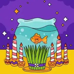 جذابترین وکتور تنگ ماهی گلی وسبزه عید نوروز | فروشگاه طرادچا