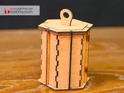 جذابترین طرح برش لیزر جعبه کشویی شش ضلعی چوبی - لایه باز CDR