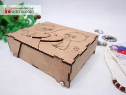 دانلود طرح برش لیزر جعبه چوبی فانتزی جواهرات کودک و بزرگسال