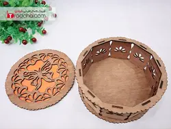 دانلود جذابترین طرح برش لیزر جعبه گرد چوبی 3میلیمتری |طرادچا