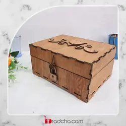 طرح برش لیزر جعبه چوبی قفل دار ساده و مینیمال cdr,ai |طرادچا