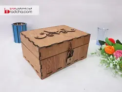 طرح برش لیزر جعبه چوبی قفل دار ساده و مینیمال cdr,ai |طرادچا