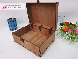 طرح برش لیزر جعبه چوبی قفل دار ساده و مینیمال cdr,ai |طرادچا