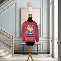 پلیور زنانه نخی یقه گرد پولک دوزی شده کد 1 Karasoy