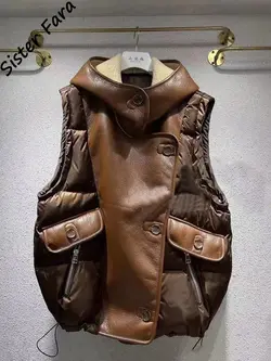 جلیقه لاکچری وینتیج چرم طبیعی