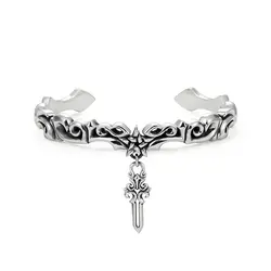 دستبند نقره ستاره پنج پر S925Vintage Five Pointed Star Cross Bracelet