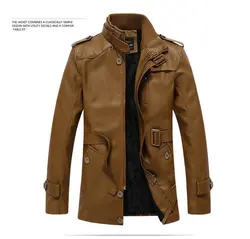 کت چرم طبیعی بلند کلاسیک کاشمر New Plus Cashmere Trench Leather Coat Mens