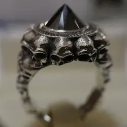 انگشتر گاتیک اسکلتی یاقوت Gothic Skull Finger Ring