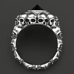 انگشتر گاتیک اسکلتی یاقوت Gothic Skull Finger Ring