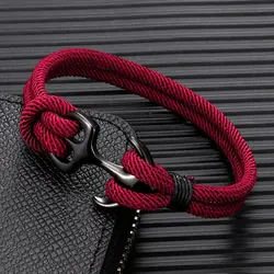 دستبند لنگر داره دوبل استیل Anchor Bracelets Men Double strand
