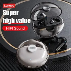 هندزفری بلوتوثی قاب شیشه ای میکرفون دار Lenovo LP80 TWS Bluetooth Earphone