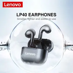 هندزفری بلوتوثی قاب شیشه ای میکرفون دار Lenovo LP80 TWS Bluetooth Earphone