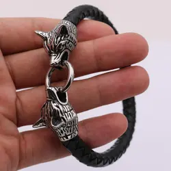 دستبند گرگ دو سر وایکینگ rune bead Wolf Head