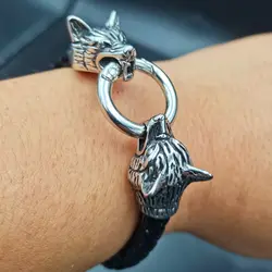 دستبند گرگ دو سر وایکینگ rune bead Wolf Head