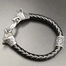 دستبند گرگ دو سر وایکینگ rune bead Wolf Head