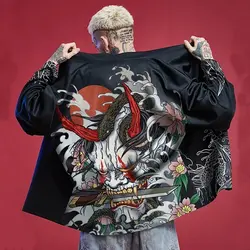 کیمونو ژاپنی مردانه Samurai Costume Haori Obi Beach