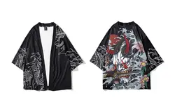 کیمونو ژاپنی مردانه Samurai Costume Haori Obi Beach