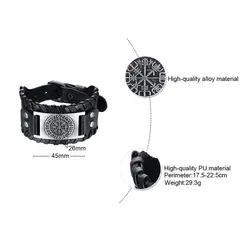 دستبند چرم و استیل وایکینگ Viking Warp Vnox