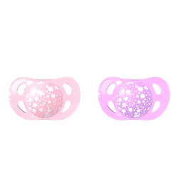 پستانک ۰-۶ ماه پاستل صورتی و بنفش تویست شیک بسته ۲ عددی