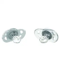 پستانک ۰-۶ ماه سفید و طوسی پاستل تویست شیک بسته ۲ عددی