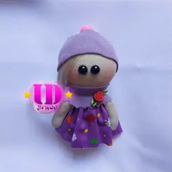 عروسک روسی بنفش 15 سانتی