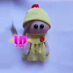 عروسک روسی زرد 15 سانتی