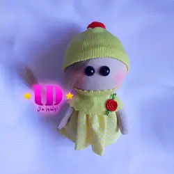 عروسک روسی زرد 15 سانتی