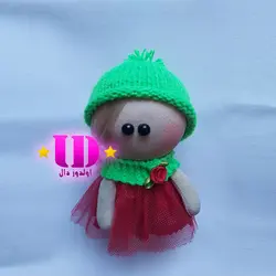 عروسک روسی سبز و قرمز 15 سانتی