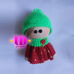 عروسک روسی سبز و قرمز 15 سانتی