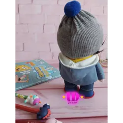 عروسک روسی سویشرت دار آبی 18 سانتی