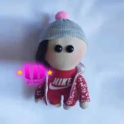 عروسک روسی سویشرت دار قرمز 15 سانتی