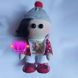 عروسک روسی سویشرت دار قرمز 15 سانتی