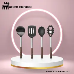 سرویس 8 پارچه کفگیر و ملاقه و چاقو مدل کاراجا Timber