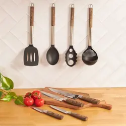 سرویس 8 پارچه کفگیر و ملاقه و چاقو مدل کاراجا Timber