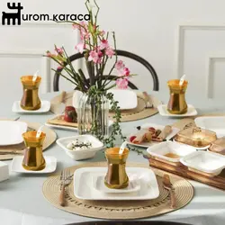 سرویس صبحانه خوری 41 پارچه کاراجا مدل Fabio Amber کهربایی
