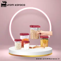 ظروف ذخیره سازی 5 تکه قرمز اسلات Karaca