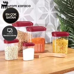 ظروف ذخیره سازی 5 تکه قرمز اسلات Karaca