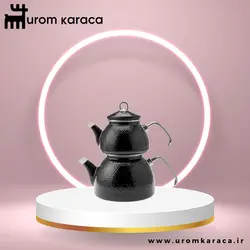 ست قوری مینای سیاه کریستال