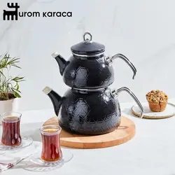 ست قوری مینای سیاه کریستال