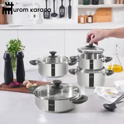 سرویس ظروف استیل 8 تکه Karaca Buca