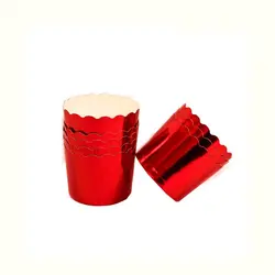 کپسول کاپ کیک قرمز براق 10عددی