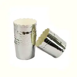 کپسول کاپ کیک نقره ای 10عددی