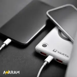 پاوربانک وایرلس فست شارژ وارتا مدل 57913 ظرفیت 10000 میلی آمپر